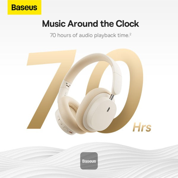 BASEUS Bowie D05 Wireless Bluetooth Headset Foldable HiFi Stereo Music Headphone - Grey