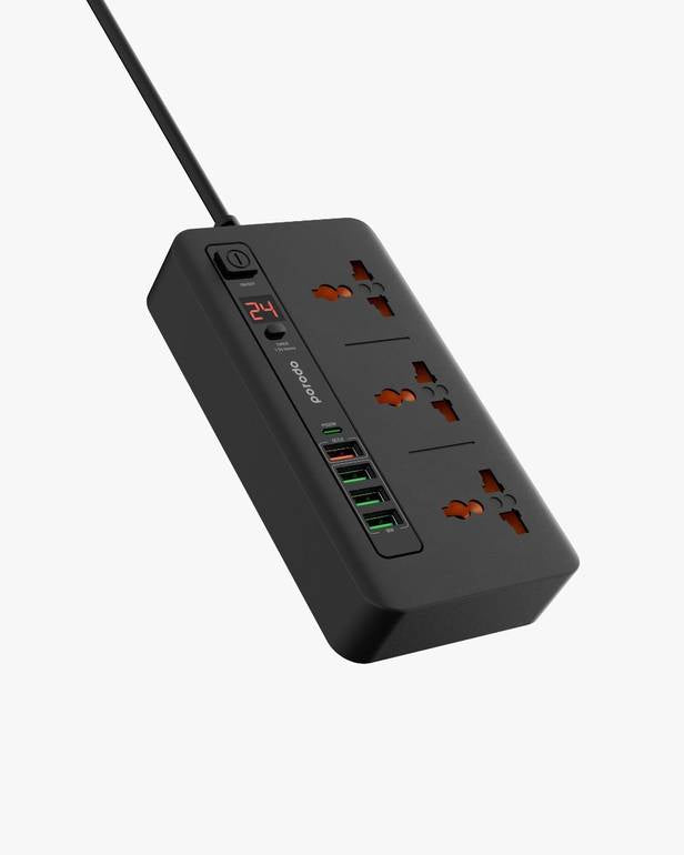 Porodo Multi-Port Power HUB 4 USB-A/USB-C مجموعة Ultimate للمنزل والمكتب 2M