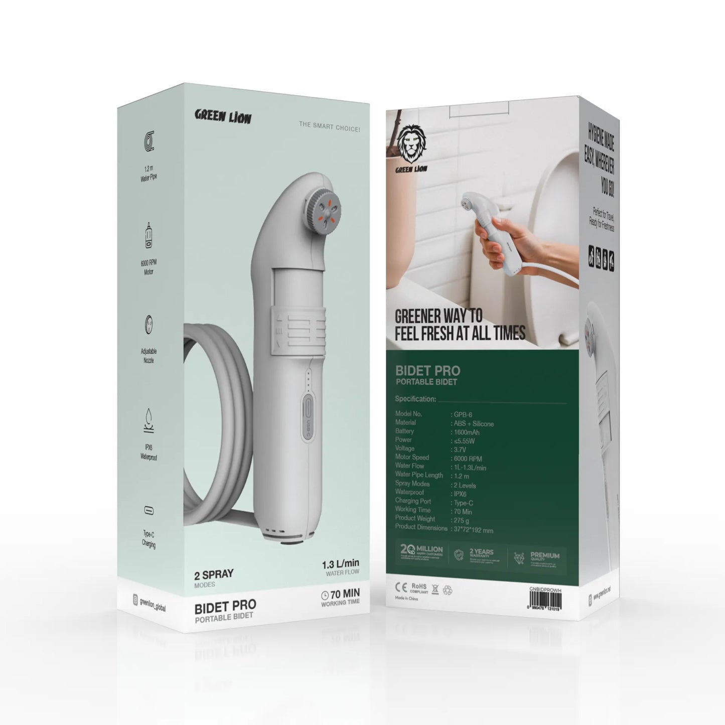 Green Lion Bidet Pro Portable Bidet 5.55W - White