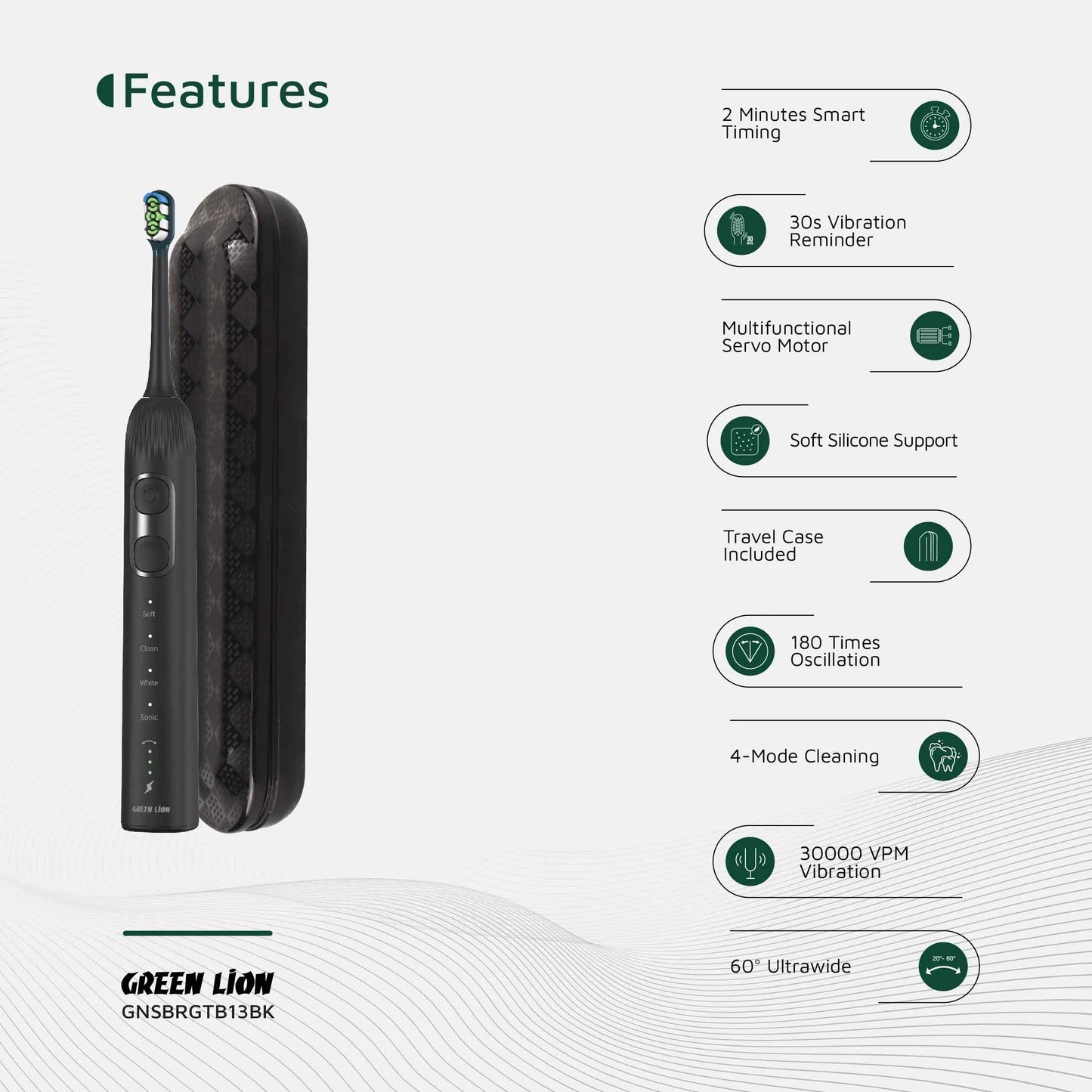 Green Lion Smart Brush 60° Ultrawide - Black