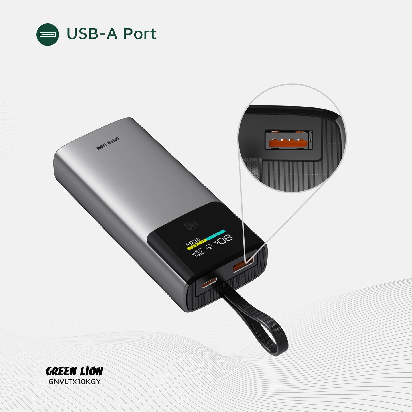 Green Lion Voltix 10000mAh Power Bank PD20W - Grey