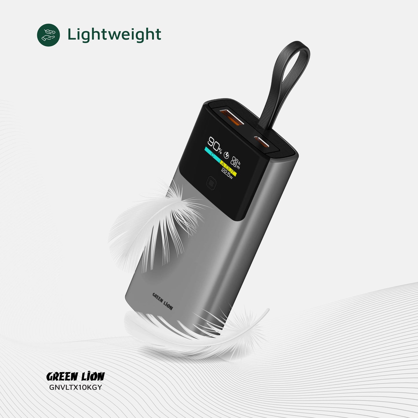 Green Lion Voltix 10000mAh Power Bank PD20W - Grey