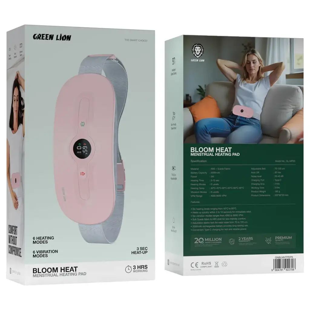 Green Lion Bloom Heat Menstrual Heating Pad - Pink