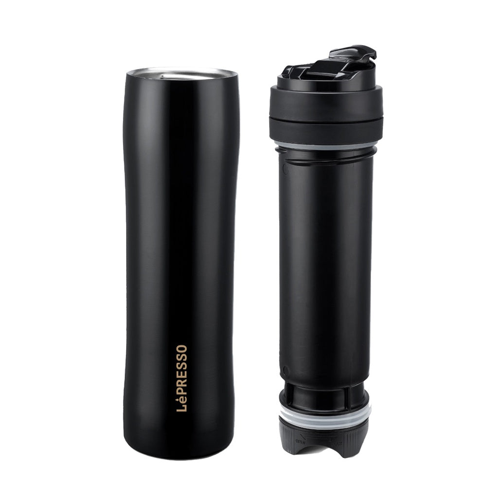 LePresso Stainless Steel Portable French Press - Black