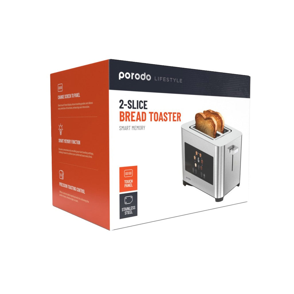 Porodo Lifestyle 2-Slice Digital Pop up Toaster 850W - Silver