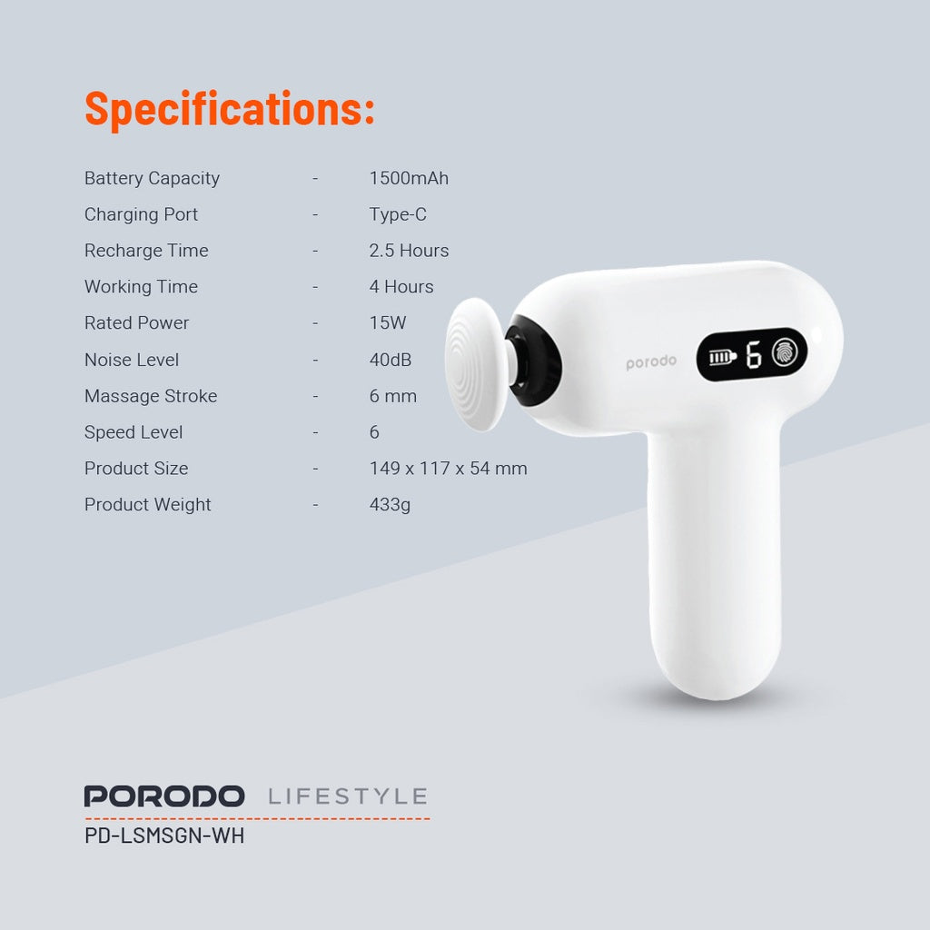 Porodo Lifestyle Active Precision Massager - White