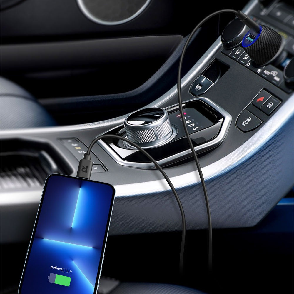 RavPower PD Pionner 49W 2-Port Car Charger, Black