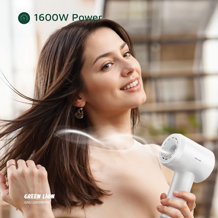 Green Lion LUXAIR Hair Dryer with Display 1600W - White