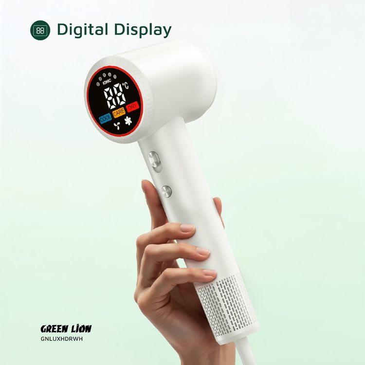 Green Lion LUXAIR Hair Dryer with Display 1600W - White