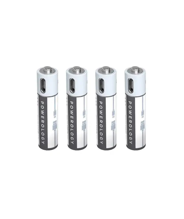 Powerology AAA USB Rechargeable Battery (4pc pack)