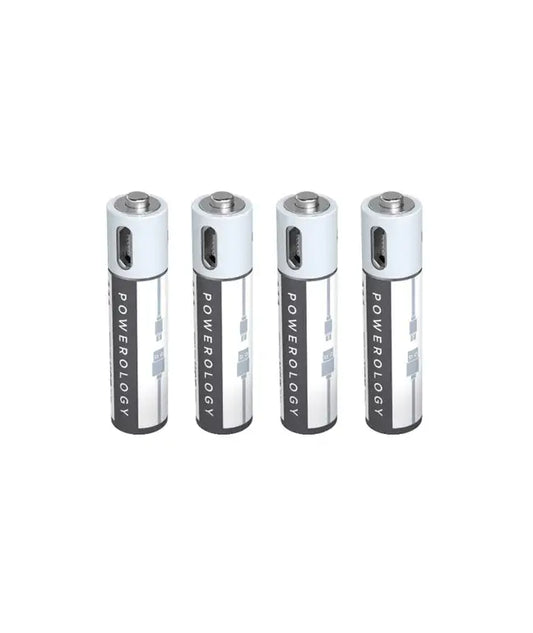 Powerology AAA USB Rechargeable Battery (4pc pack)