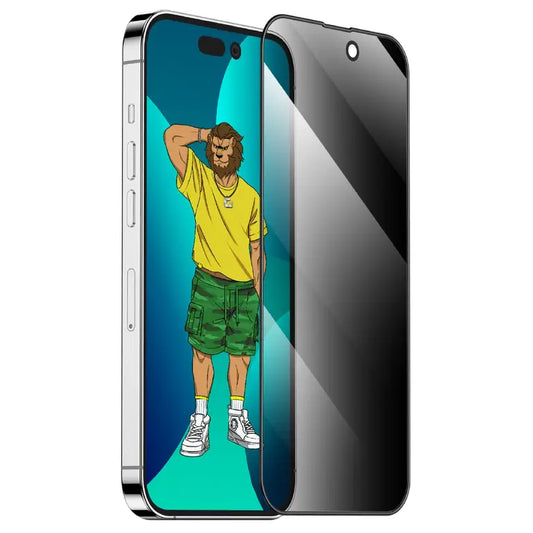 واقي شاشة زجاجي للخصوصية مصنوع من السيليكون ثلاثي الأبعاد باللون الأخضر لهاتف iPhone