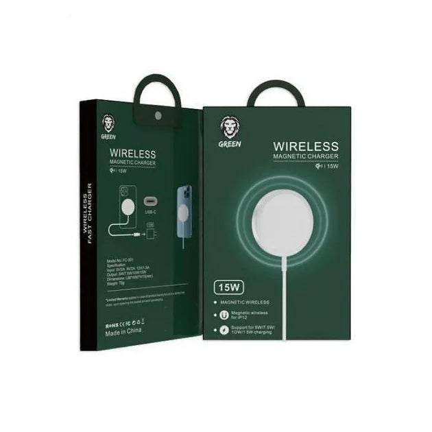 Green Wireless Magnetic Charger 15W