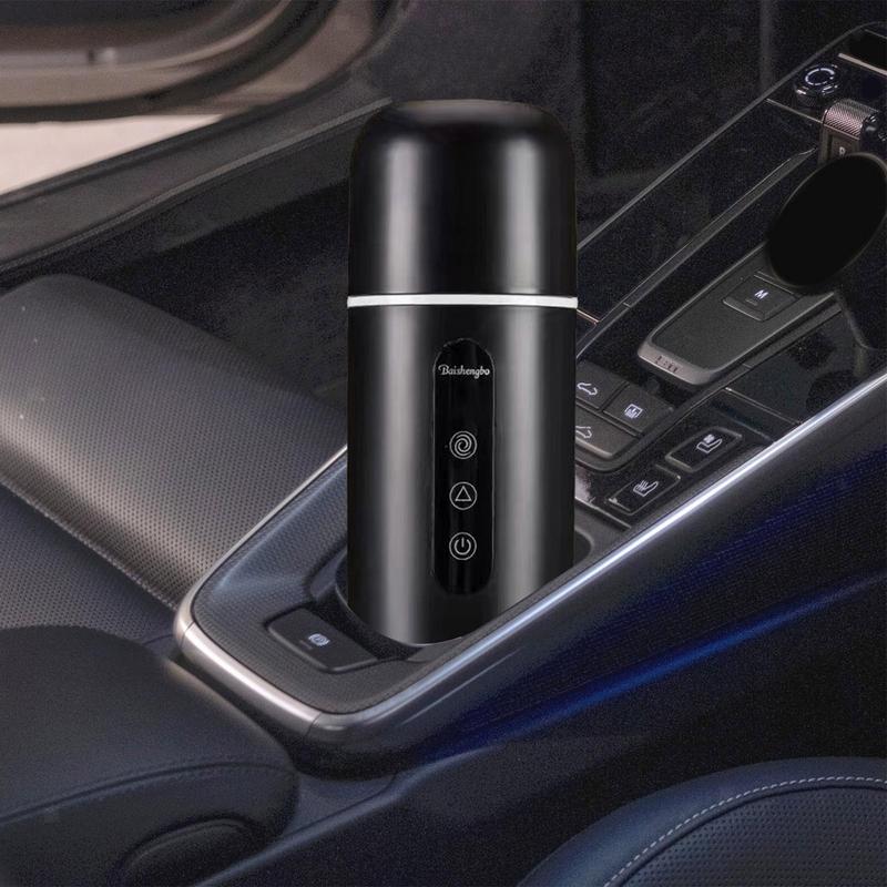 SmartHeat Pro: Electric Car Heating Cup with Auto Stirring & LCD Display - White