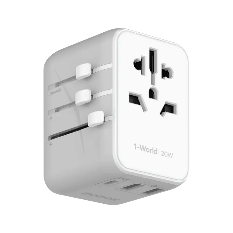 Momax 1-World 20W 3-Port+AC Travel Adapter UA11