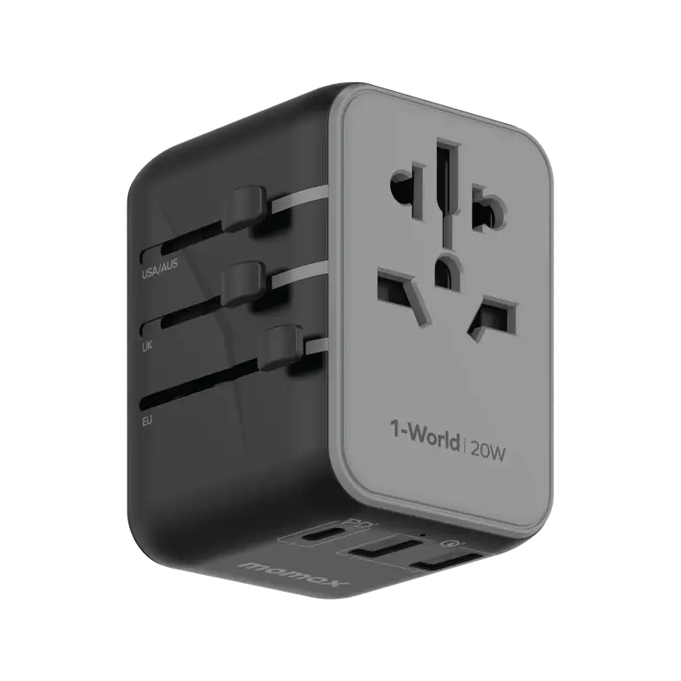 Momax 1-World 20W 3-Port+AC Travel Adapter UA11