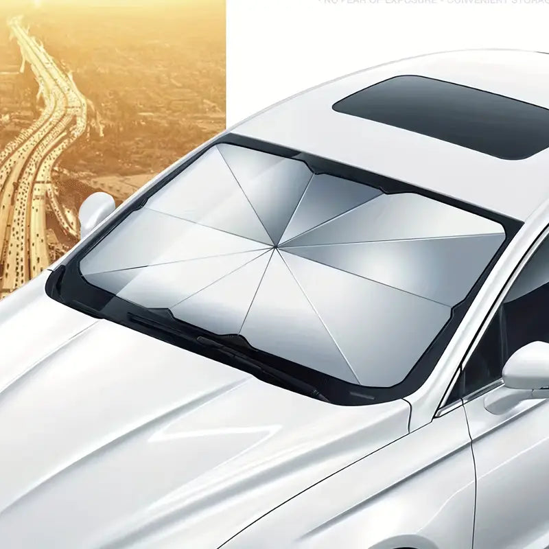 An umbrella made of heat-insulating fabric to shade the car from the sun's rays Big