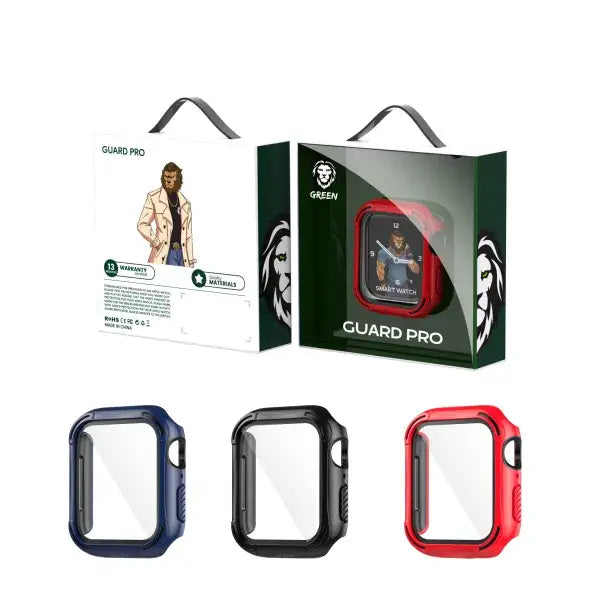 Green Guard Pro PC/TPU Case Glass for Apple Watch 44mm