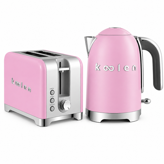Koolen Retro Kitchen Set – Electric Kettle & 2-Slice Toaster Bundle