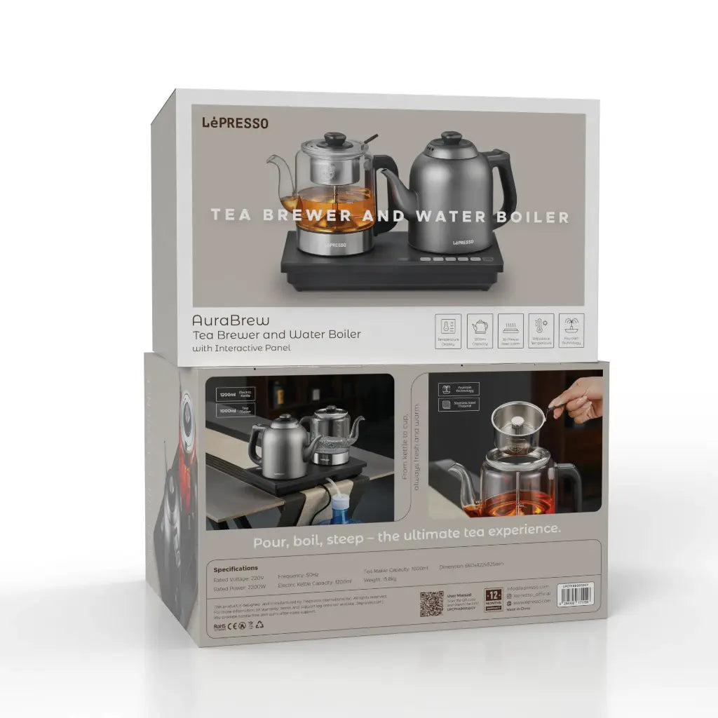 LePresso AuraBrew Tea Brewer and Water Boiler - Gray