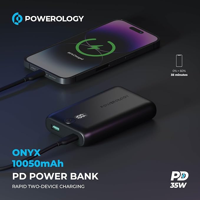 Powerology Onyx 10050mAh PD 35W Power Bank