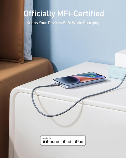 Anker USB-C to Lightning Cable (3 ft 60W, Upcycled-Braided)