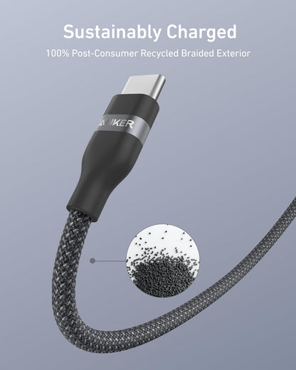 Anker USB-C to Lightning Cable (3 ft 60W, Upcycled-Braided)