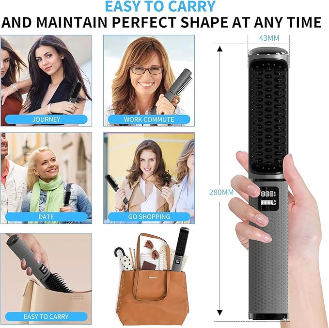 Cordless Hair Straightener Brush