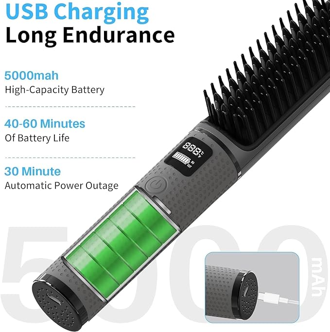 Cordless Hair Straightener Brush