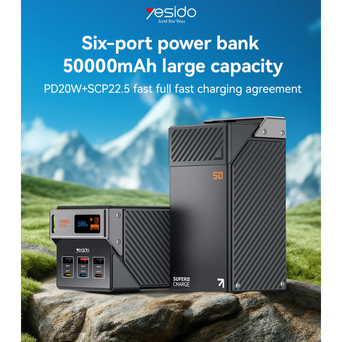 YESIDO 50000mAh PD 20W + SCP 22.5W Fast Charging