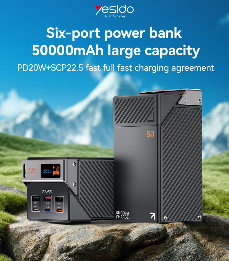 YESIDO 50000mAh PD 20W + SCP 22.5W Fast Charging
