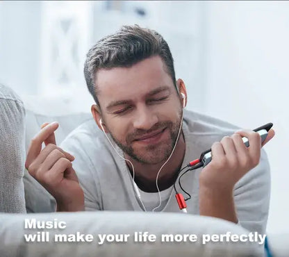 Baseus IP ذكر إلى IP+iP أنثى محول L37 أحمر