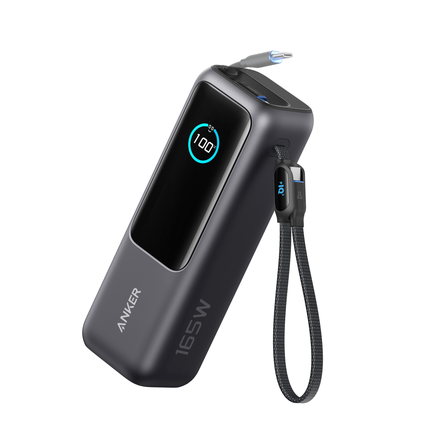 Anker Power Bank 25000mAh 165W Built-In Retractable USB-C Cable