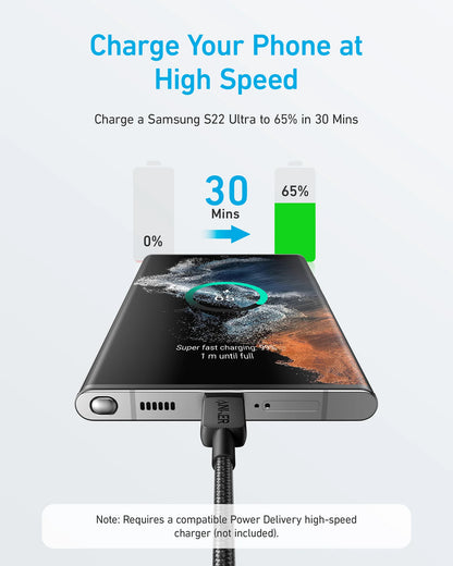 كابل Anker 322 USB-C إلى USB-C بطول 0.9 متر 
