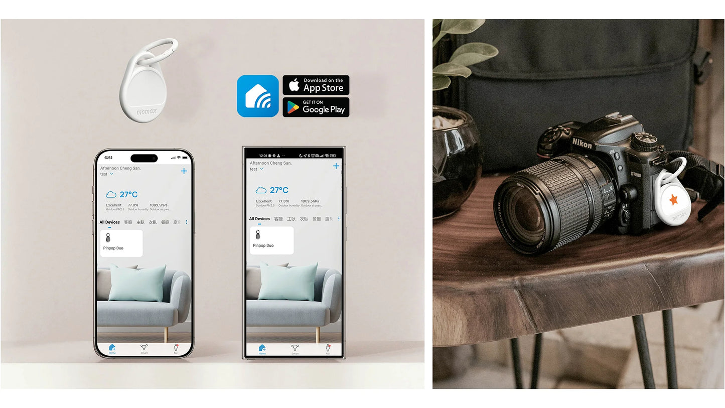 Momax Pinpop Duo Find My Locator Tracker White