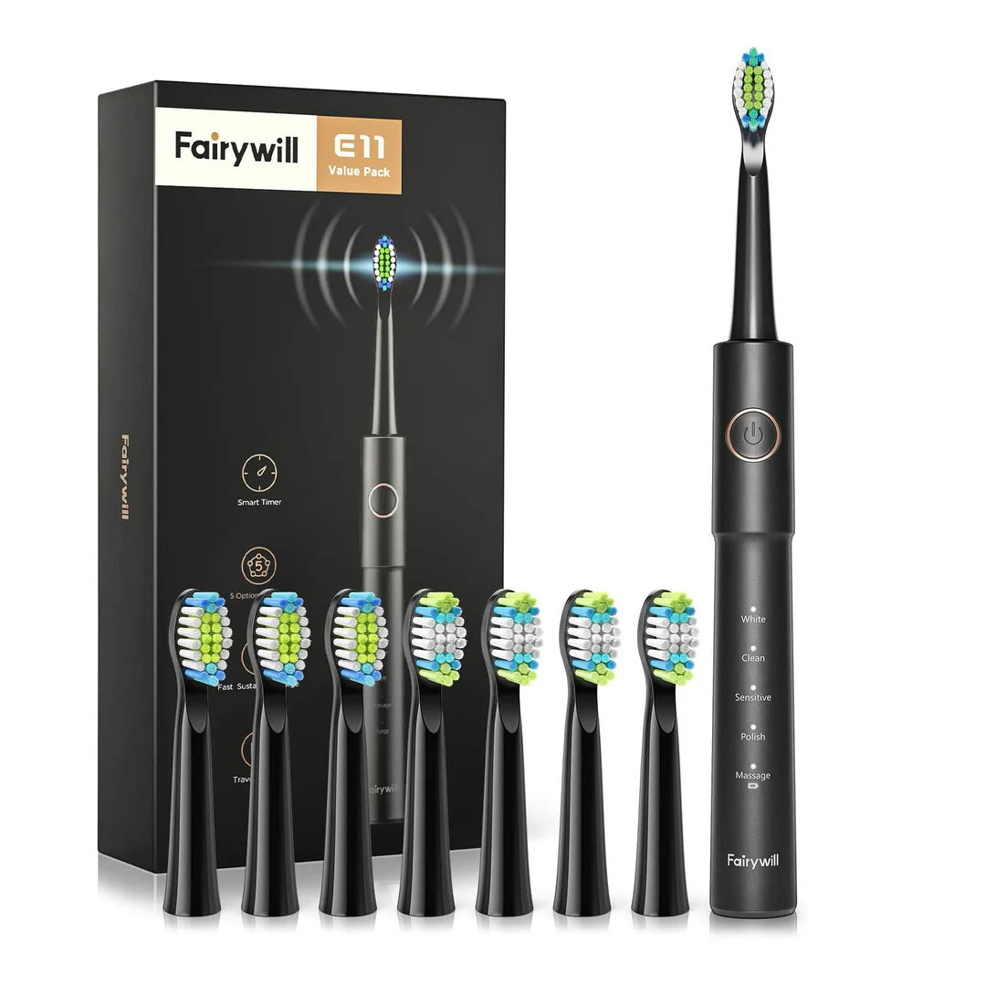 Fairywill E11 Sonic Electric Toothbrush with 8 Bursh Heads