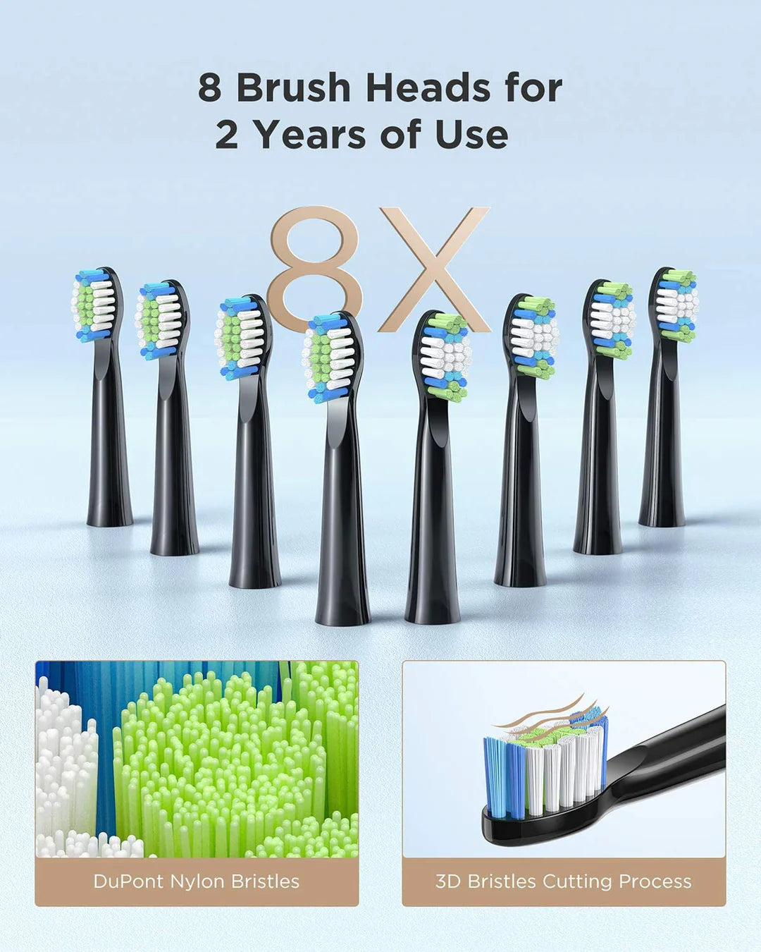 Fairywill E11 Sonic Electric Toothbrush with 8 Bursh Heads