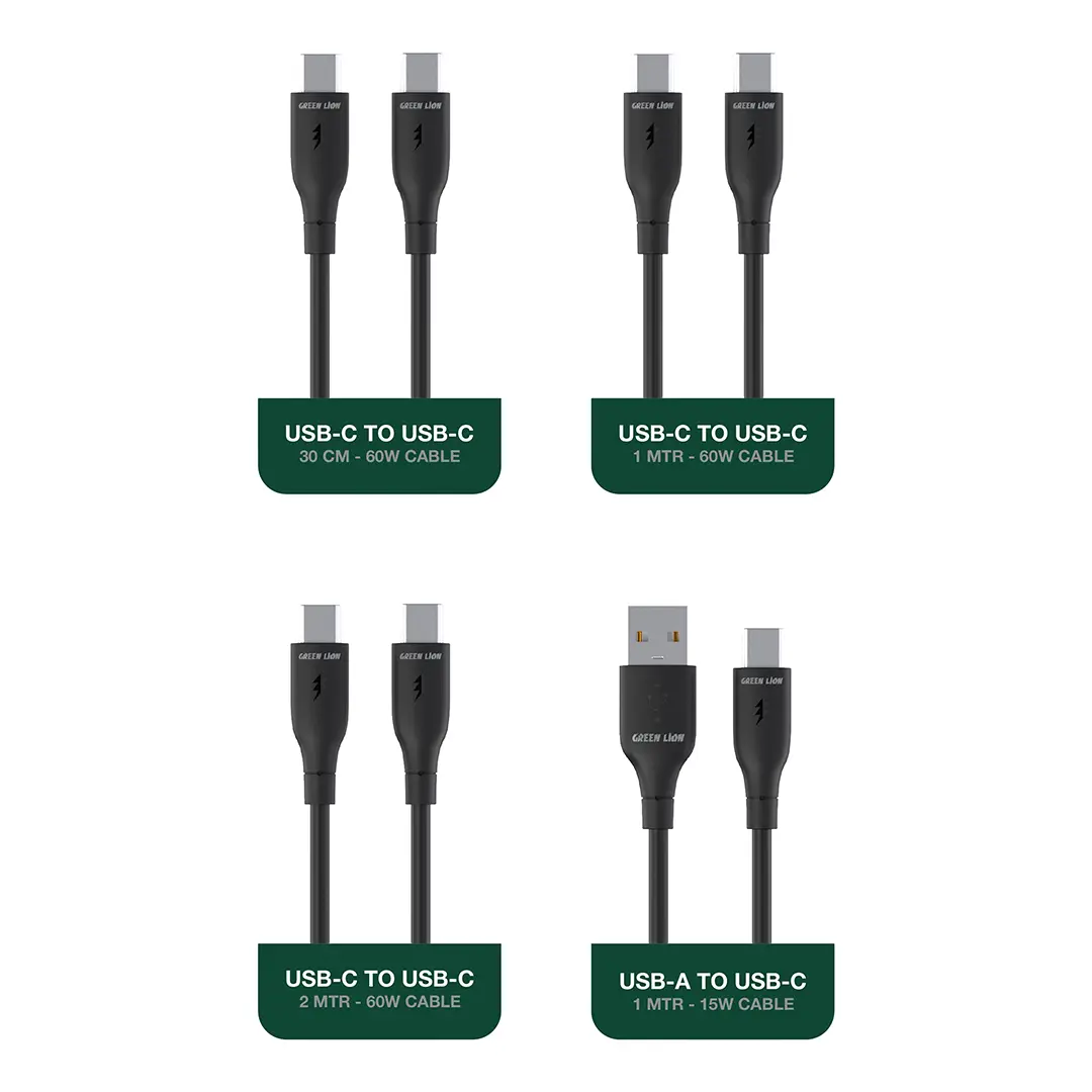Green Lion 4 in 1 Cable Combo All-In-One Kit - Black