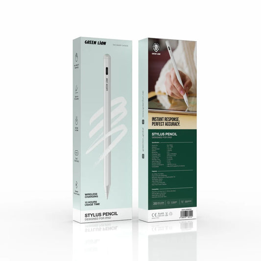 Green Lion Stylus Pencil - White