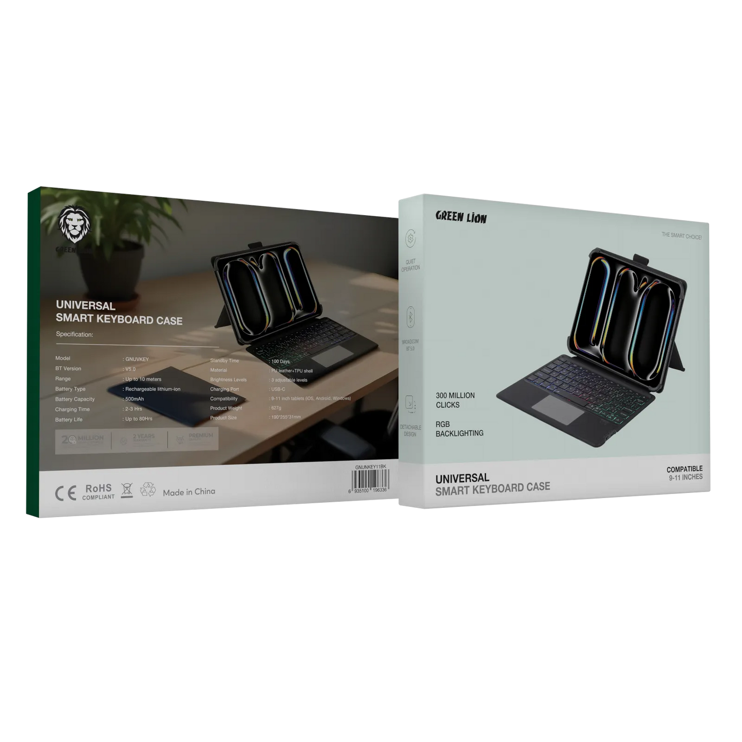Green Lion Universal Smart Keyboard Case (Arabic & English) - Black