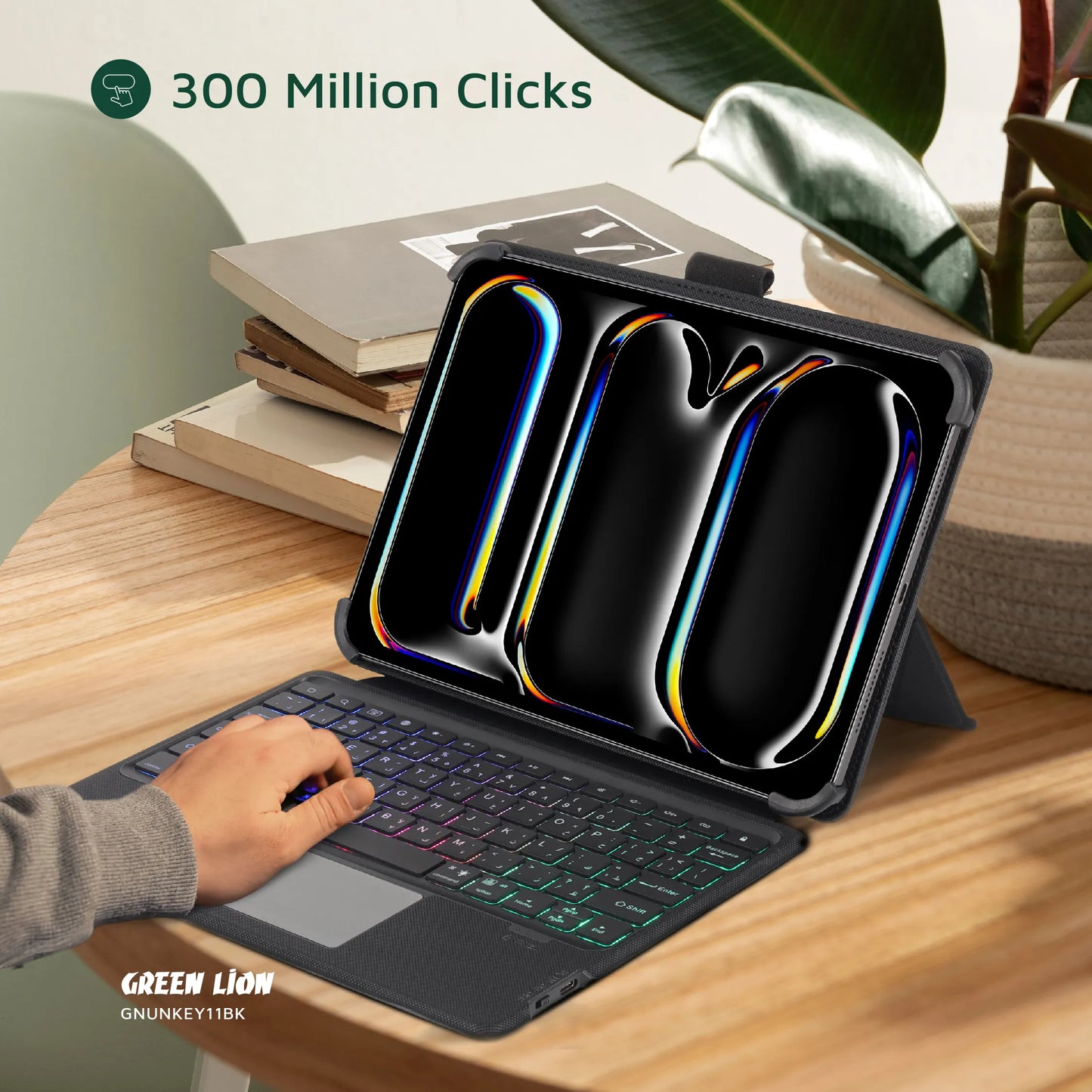 Green Lion Universal Smart Keyboard Case (Arabic & English) - Black
