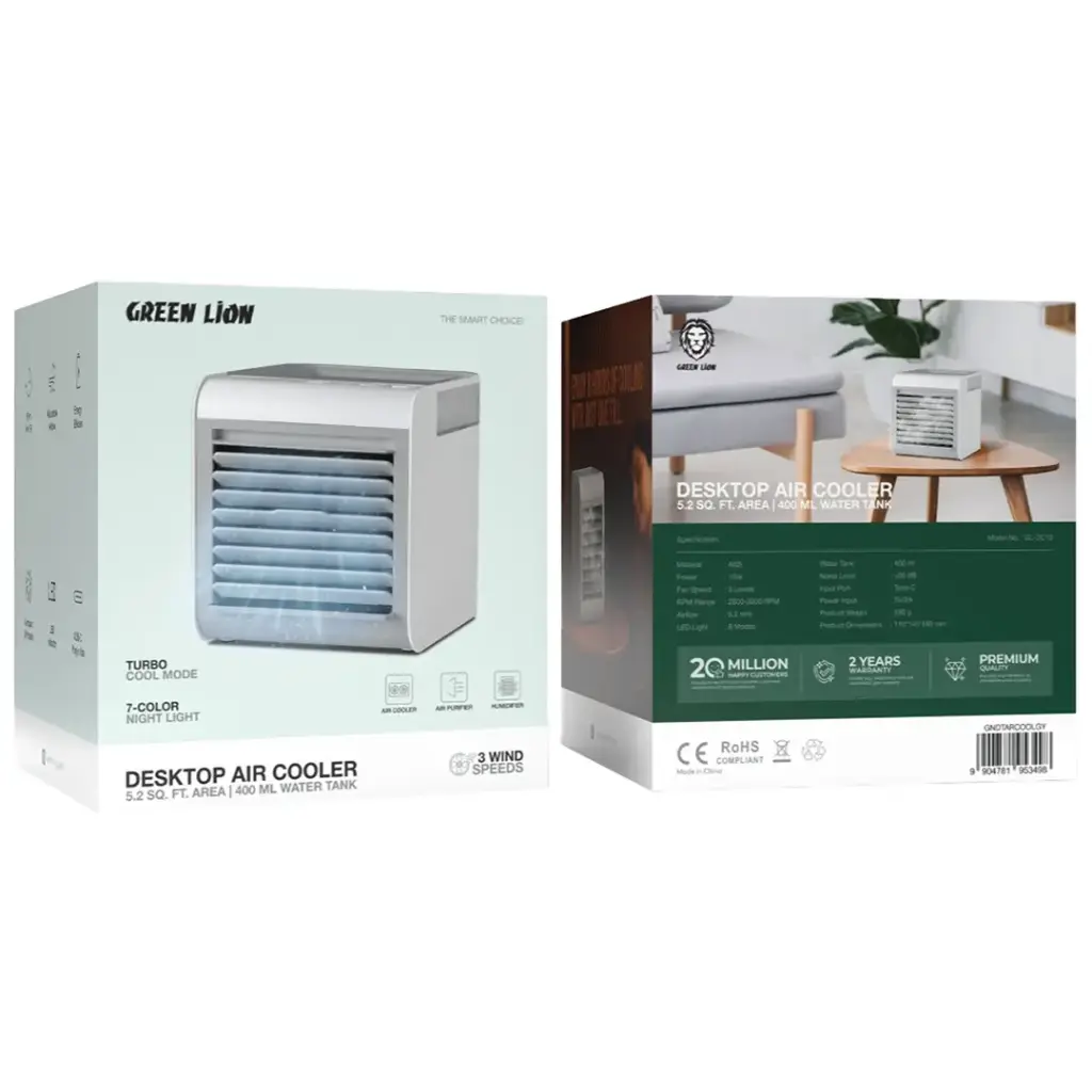 Green Lion Desktop Air Cooler 400mL - Gray