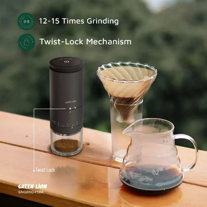 Green Lion Grind Pro Coffee Grinder-Rechargeable - Black