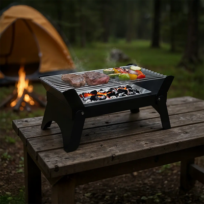 Green Lion Qudra Foldable BBQ Grill - Black