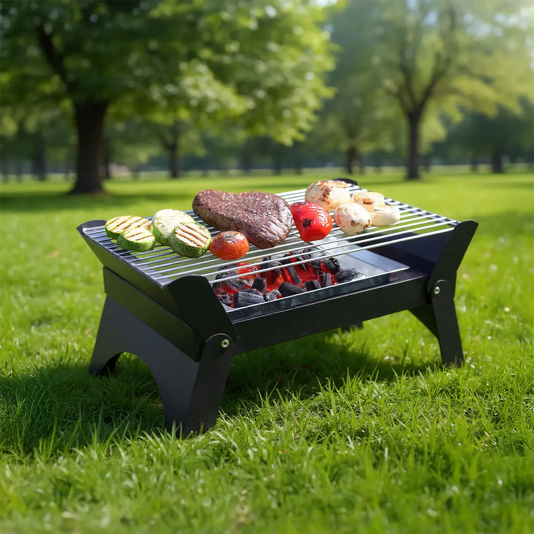 Green Lion Qudra Foldable BBQ Grill - Black