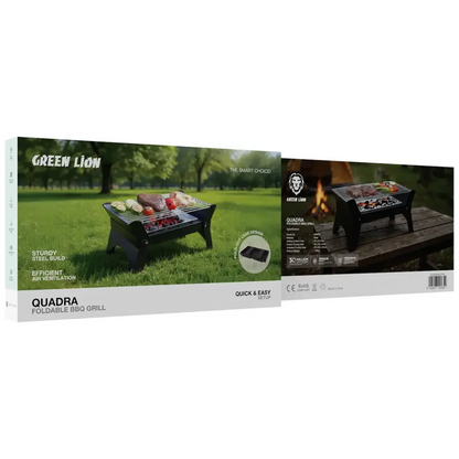 Green Lion Qudra Foldable BBQ Grill - Black