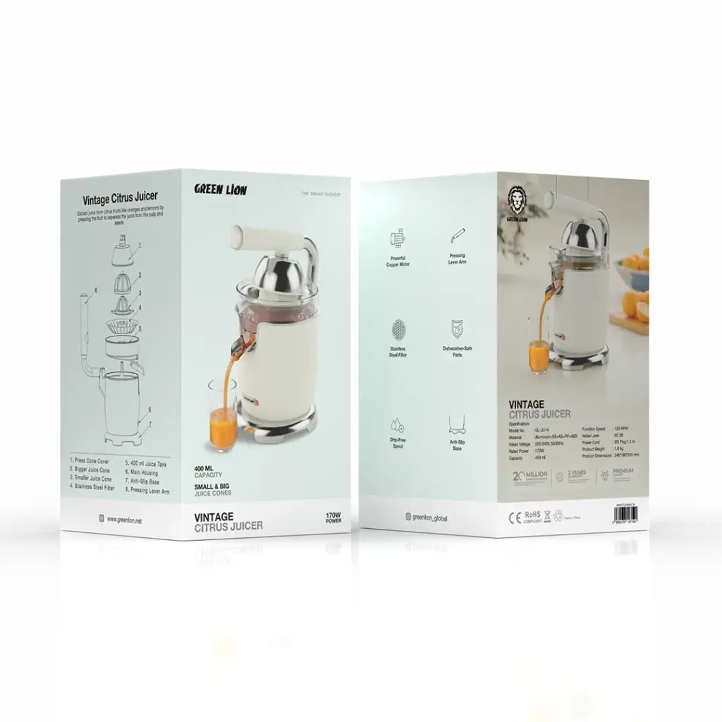 Green Lion Vintage Citrus 400mL Juicer - Cream