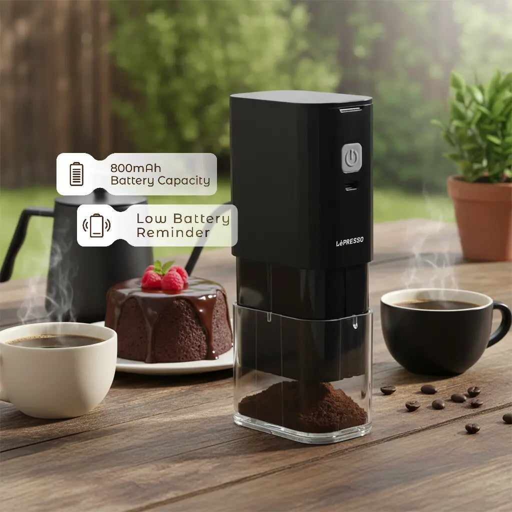 Lepresso JetGrind Rechargeable Coffee Grinder - Black