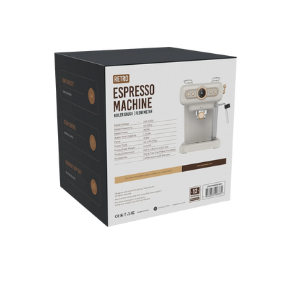 LePresso Retro Espresso Boiler Machine Gauge and Milk Steamer