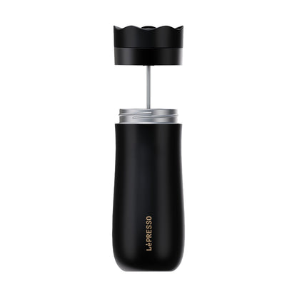 LePresso Insulated Mug with French Press - Black